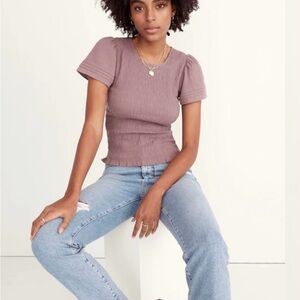 Madewell Dusty Rose Puff Sleeve Blouse